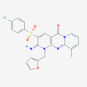3-[(4-chlorophenyl)sulfonyl]-1-(2-furylmethyl)-2-imino-10-methyl-1,2-dihydro-5H-dipyrido[1,2-a:2,3-d]pyrimidin-5-one