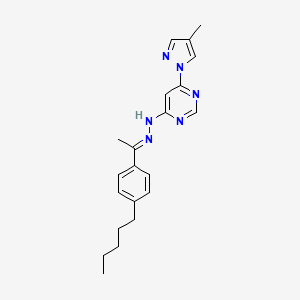 molecular formula C21H26N6 B3843491 1-(4-pentylphenyl)ethanone [6-(4-methyl-1H-pyrazol-1-yl)-4-pyrimidinyl]hydrazone 