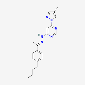 molecular formula C20H24N6 B3843498 1-(4-butylphenyl)ethanone [6-(4-methyl-1H-pyrazol-1-yl)-4-pyrimidinyl]hydrazone 