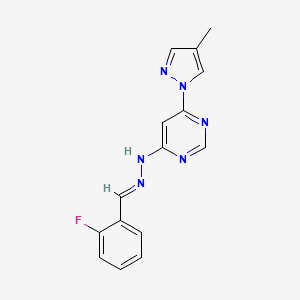 molecular formula C15H13FN6 B3843505 2-fluorobenzaldehyde [6-(4-methyl-1H-pyrazol-1-yl)-4-pyrimidinyl]hydrazone 
