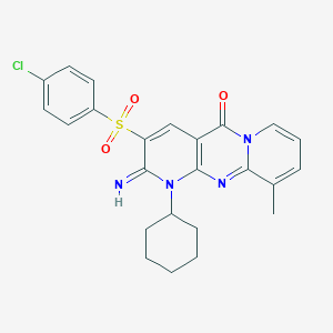 3-[(4-chlorophenyl)sulfonyl]-1-cyclohexyl-2-imino-10-methyl-1,2-dihydro-5H-dipyrido[1,2-a:2,3-d]pyrimidin-5-one