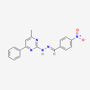 molecular formula C18H15N5O2 B3843552 4-nitrobenzaldehyde (4-methyl-6-phenyl-2-pyrimidinyl)hydrazone 