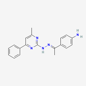 molecular formula C19H19N5 B3843557 1-(4-aminophenyl)ethanone (4-methyl-6-phenyl-2-pyrimidinyl)hydrazone 