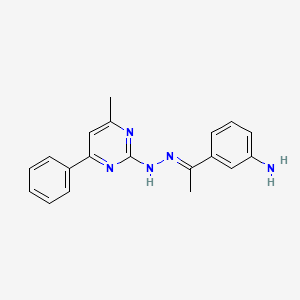 molecular formula C19H19N5 B3843571 1-(3-aminophenyl)ethanone (4-methyl-6-phenyl-2-pyrimidinyl)hydrazone 