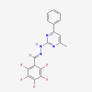 molecular formula C18H11F5N4 B3843583 2,3,4,5,6-pentafluorobenzaldehyde (4-methyl-6-phenyl-2-pyrimidinyl)hydrazone 