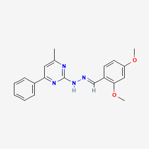 molecular formula C20H20N4O2 B3843588 2,4-dimethoxybenzaldehyde (4-methyl-6-phenyl-2-pyrimidinyl)hydrazone 