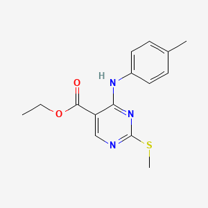 molecular formula C15H17N3O2S B3843603 ethyl 4-[(4-methylphenyl)amino]-2-(methylthio)-5-pyrimidinecarboxylate CAS No. 108123-22-4