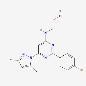 molecular formula C17H18BrN5O B3843620 2-{[2-(4-bromophenyl)-6-(3,5-dimethyl-1H-pyrazol-1-yl)-4-pyrimidinyl]amino}ethanol 
