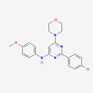molecular formula C21H21BrN4O2 B3843630 2-(4-bromophenyl)-N-(4-methoxyphenyl)-6-(4-morpholinyl)-4-pyrimidinamine 