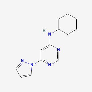 molecular formula C13H17N5 B3843641 N-cyclohexyl-6-(1H-pyrazol-1-yl)-4-pyrimidinamine 