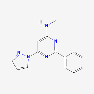 molecular formula C14H13N5 B3843647 N-methyl-2-phenyl-6-(1H-pyrazol-1-yl)-4-pyrimidinamine 