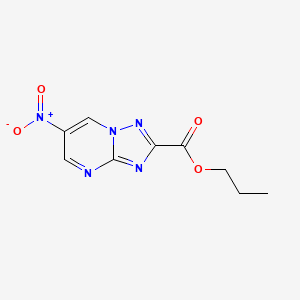 molecular formula C9H9N5O4 B3843669 propyl 6-nitro[1,2,4]triazolo[1,5-a]pyrimidine-2-carboxylate 