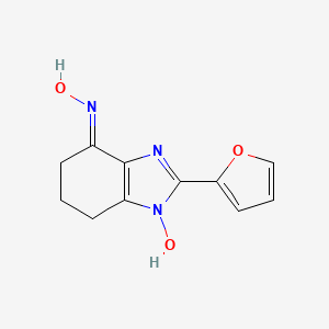 molecular formula C11H11N3O3 B3843685 2-(2-furyl)-1-hydroxy-1,5,6,7-tetrahydro-4H-benzimidazol-4-one oxime 