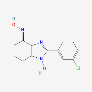 molecular formula C13H12ClN3O2 B3843716 2-(3-chlorophenyl)-1-hydroxy-1,5,6,7-tetrahydro-4H-benzimidazol-4-one oxime 