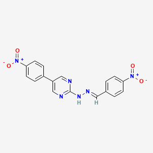 molecular formula C17H12N6O4 B3843749 4-nitrobenzaldehyde [5-(4-nitrophenyl)-2-pyrimidinyl]hydrazone 
