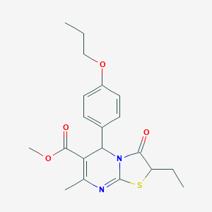 methyl 2-ethyl-7-methyl-3-oxo-5-(4-propoxyphenyl)-2,3-dihydro-5H-[1,3]thiazolo[3,2-a]pyrimidine-6-carboxylate