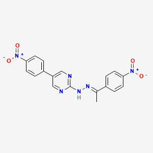 molecular formula C18H14N6O4 B3843772 1-(4-nitrophenyl)ethanone [5-(4-nitrophenyl)-2-pyrimidinyl]hydrazone 