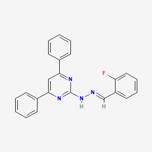 molecular formula C23H17FN4 B3843775 2-fluorobenzaldehyde (4,6-diphenyl-2-pyrimidinyl)hydrazone 