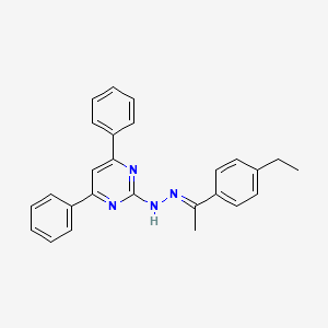 molecular formula C26H24N4 B3843789 1-(4-ethylphenyl)ethanone (4,6-diphenyl-2-pyrimidinyl)hydrazone 