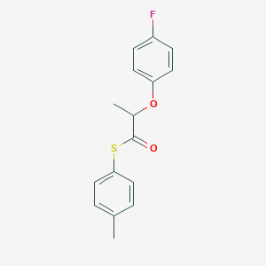 molecular formula C16H15FO2S B384379 S-(4-methylphenyl) 2-(4-fluorophenoxy)propanethioate 