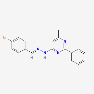 molecular formula C18H15BrN4 B3843802 4-bromobenzaldehyde (6-methyl-2-phenyl-4-pyrimidinyl)hydrazone 