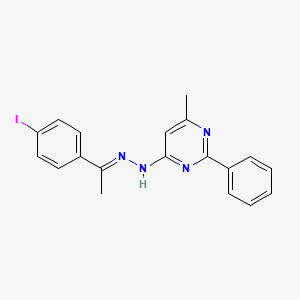 molecular formula C19H17IN4 B3843806 1-(4-iodophenyl)ethanone (6-methyl-2-phenyl-4-pyrimidinyl)hydrazone 