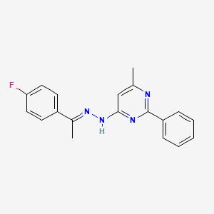 molecular formula C19H17FN4 B3843818 1-(4-fluorophenyl)ethanone (6-methyl-2-phenyl-4-pyrimidinyl)hydrazone 