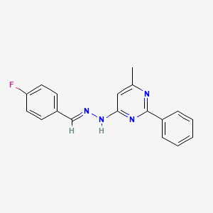 molecular formula C18H15FN4 B3843819 4-fluorobenzaldehyde (6-methyl-2-phenyl-4-pyrimidinyl)hydrazone 