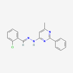 molecular formula C18H15ClN4 B3843831 2-chlorobenzaldehyde (6-methyl-2-phenyl-4-pyrimidinyl)hydrazone 