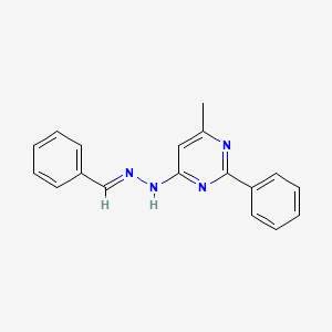 molecular formula C18H16N4 B3843837 benzaldehyde (6-methyl-2-phenyl-4-pyrimidinyl)hydrazone 