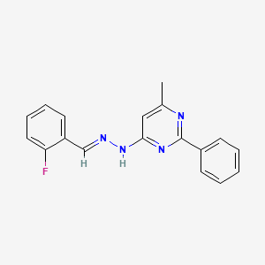 molecular formula C18H15FN4 B3843843 2-fluorobenzaldehyde (6-methyl-2-phenyl-4-pyrimidinyl)hydrazone 