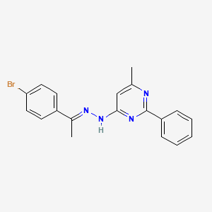 molecular formula C19H17BrN4 B3843849 1-(4-bromophenyl)ethanone (6-methyl-2-phenyl-4-pyrimidinyl)hydrazone 