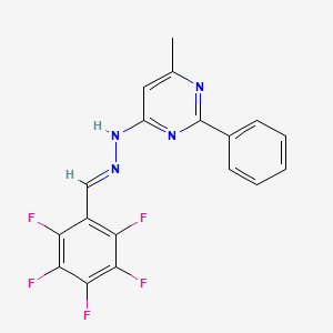 molecular formula C18H11F5N4 B3843851 2,3,4,5,6-pentafluorobenzaldehyde (6-methyl-2-phenyl-4-pyrimidinyl)hydrazone 