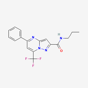 molecular formula C17H15F3N4O B3843859 5-phenyl-N-propyl-7-(trifluoromethyl)pyrazolo[1,5-a]pyrimidine-2-carboxamide 