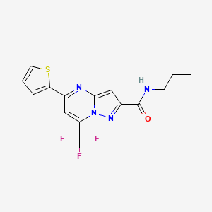 molecular formula C15H13F3N4OS B3843865 N-propyl-5-(2-thienyl)-7-(trifluoromethyl)pyrazolo[1,5-a]pyrimidine-2-carboxamide 