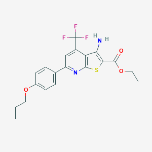 Ethyl 3-amino-6-(4-propoxyphenyl)-4-(trifluoromethyl)thieno[2,3-b]pyridine-2-carboxylate