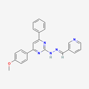 molecular formula C23H19N5O B3843870 nicotinaldehyde [4-(4-methoxyphenyl)-6-phenyl-2-pyrimidinyl]hydrazone 