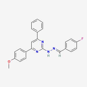 molecular formula C24H19FN4O B3843875 4-fluorobenzaldehyde [4-(4-methoxyphenyl)-6-phenyl-2-pyrimidinyl]hydrazone 