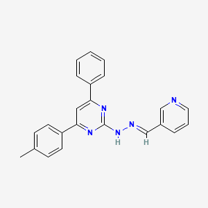 molecular formula C23H19N5 B3843888 nicotinaldehyde [4-(4-methylphenyl)-6-phenyl-2-pyrimidinyl]hydrazone 