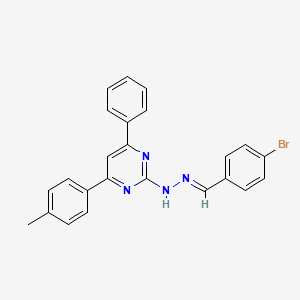 molecular formula C24H19BrN4 B3843893 4-bromobenzaldehyde [4-(4-methylphenyl)-6-phenyl-2-pyrimidinyl]hydrazone 