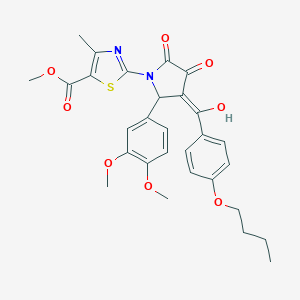 methyl 2-[3-(4-butoxybenzoyl)-2-(3,4-dimethoxyphenyl)-4-hydroxy-5-oxo-2,5-dihydro-1H-pyrrol-1-yl]-4-methyl-1,3-thiazole-5-carboxylate