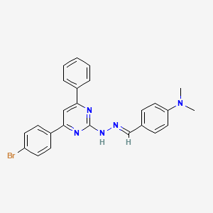 molecular formula C25H22BrN5 B3843933 4-(dimethylamino)benzaldehyde [4-(4-bromophenyl)-6-phenyl-2-pyrimidinyl]hydrazone 