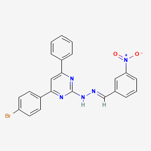 3-nitrobenzaldehyde [4-(4-bromophenyl)-6-phenyl-2-pyrimidinyl]hydrazone