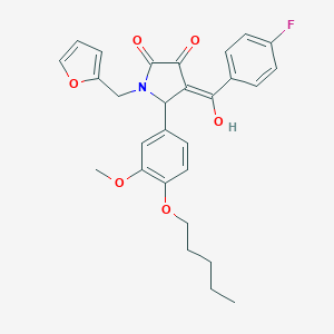 4-(4-fluorobenzoyl)-1-(2-furylmethyl)-3-hydroxy-5-[3-methoxy-4-(pentyloxy)phenyl]-1,5-dihydro-2H-pyrrol-2-one