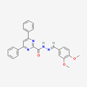 molecular formula C26H22N4O3 B3843981 N'-(3,4-dimethoxybenzylidene)-4,6-diphenyl-2-pyrimidinecarbohydrazide 