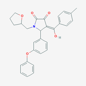 molecular formula C29H27NO5 B384400 3-hydroxy-4-(4-methylbenzoyl)-5-(3-phenoxyphenyl)-1-(tetrahydro-2-furanylmethyl)-1,5-dihydro-2H-pyrrol-2-one 