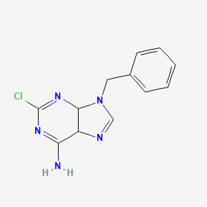 molecular formula C12H12ClN5 B3844011 9-benzyl-2-chloro-5,9-dihydro-4H-purin-6-amine 