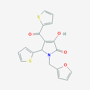 molecular formula C18H13NO4S2 B384402 1-(2-furylmethyl)-3-hydroxy-5-(2-thienyl)-4-(2-thienylcarbonyl)-1,5-dihydro-2H-pyrrol-2-one 
