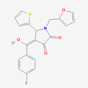 4-(4-fluorobenzoyl)-1-(2-furylmethyl)-3-hydroxy-5-(2-thienyl)-1,5-dihydro-2H-pyrrol-2-one