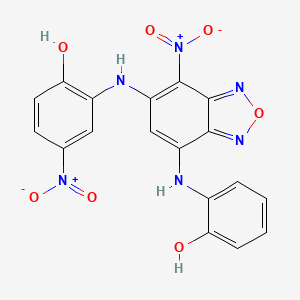 molecular formula C18H12N6O7 B3844040 2-({7-[(2-hydroxyphenyl)amino]-4-nitro-2,1,3-benzoxadiazol-5-yl}amino)-4-nitrophenol 